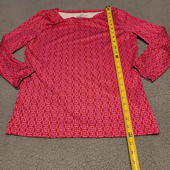 Vineyard Vines Shirt Womens Small Pink Long Sleeve Polyester Spandex Boat Neck - Picture 6 of 11